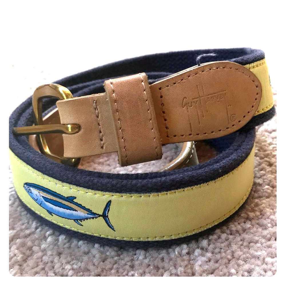 Guy Harvey Blue and Yellow Fish Belt size 42